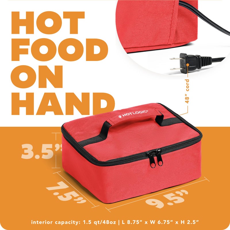 HOTLOGIC Mini Heated Lunch Box - Portable Electric Food Warmer for Men and Women - Great for Work, Office, and Construction - Cook, Reheat, and Eat on the Go - 120V - Red - Image 3